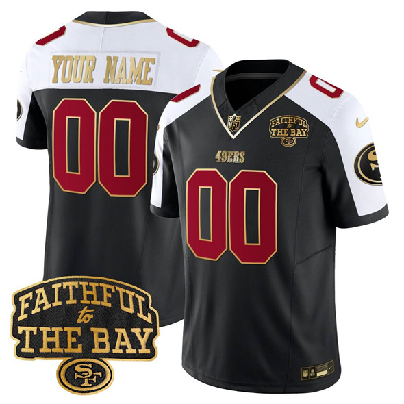 Men's San Francisco 49ers Active Player Custom Black Alternate 2025 F.U.S.E. Faithful To The Bay Patch Vapor Limited V8 Stitched Football Jersey Men's San Francisco 49ers Active Player Custom Black Alternate 2025 F.U.S.E. Faithful To The Bay Patch Vapor Limited V8 Stitched Football Jersey